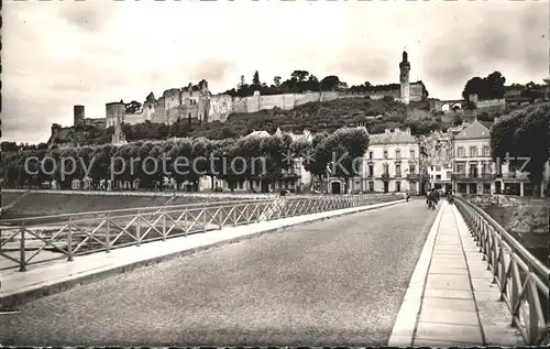 Chinon Indre et Loire Vue generale du Chateau Pont Kat. Chinon