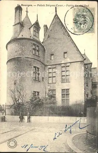 Bourges Palais Jacques Coeur Stempel auf AK Kat. Bourges