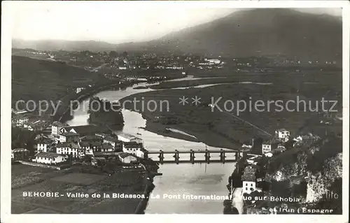 Behobie Panorama Vallee de la Bidassoa Pont International Kat. Urrugne