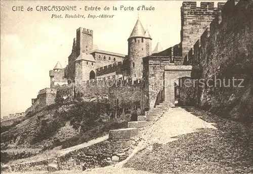 Carcassonne Cite Entree de la Porte d Aude Festungsanlage Kat. Carcassonne