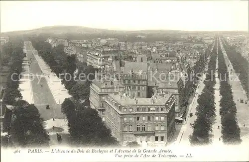 Paris Avenues du Bois de Boulogne et de la Grande Armee vue de l Arc de Triomphe Kat. Paris