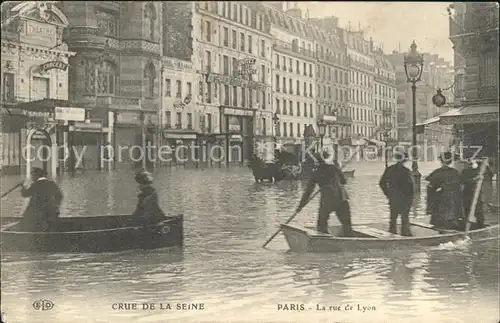 Paris Crue de la Seine Rue de Lyon ueberschwemmung Kat. Paris