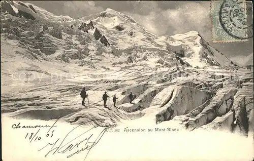 Chamonix Ascension au Mont Blanc Bergsteiger Stempel auf AK Kat. Chamonix Mont Blanc