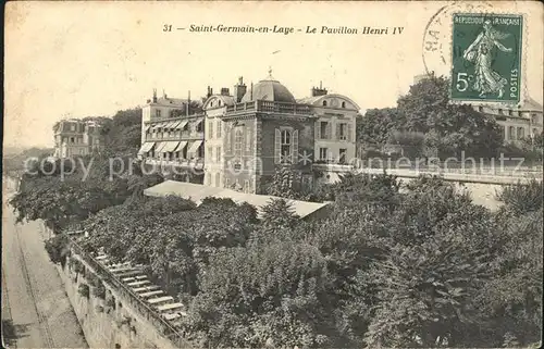 Saint Germain en Laye Pavillon Henri IV Stempel auf AK Kat. Saint Germain en Laye