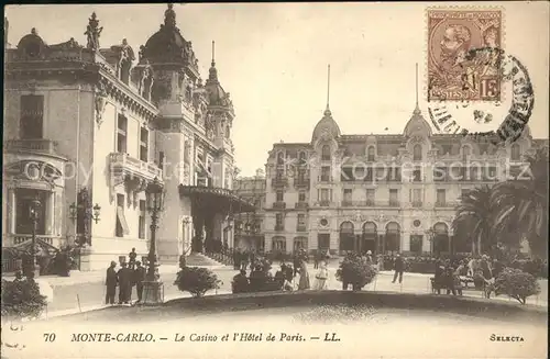 Monte Carlo Casino et Hotel de Paris Stempel auf AK Kat. Monte Carlo