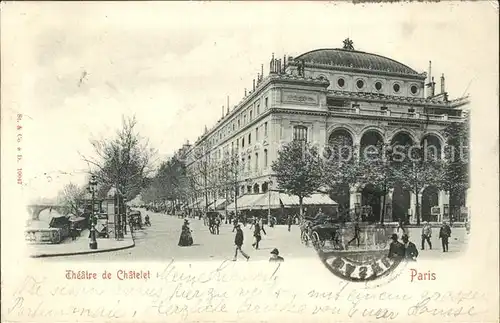 Paris Theatre de Chatelet Stempel auf AK Kat. Paris