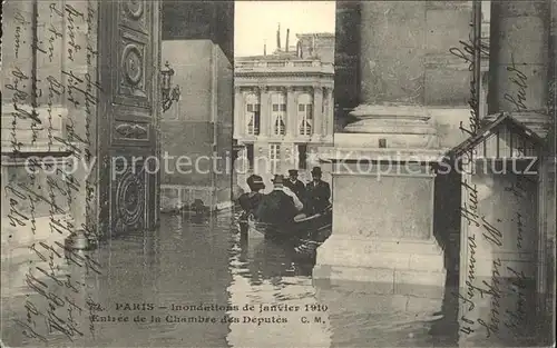 Paris Inondations Janvier 1910 Chambre des Deputes Hochwasser Kat. Paris