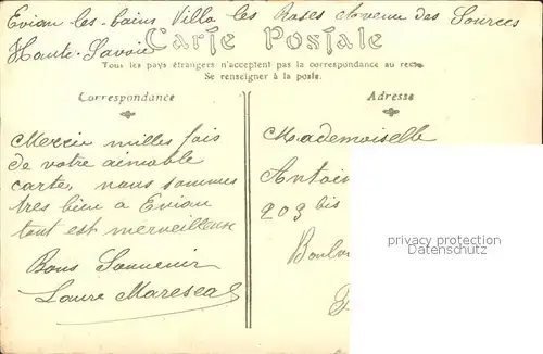 Evian les Bains Haute Savoie Esplendide Hotel Stempel auf AK Kat. Evian les Bains