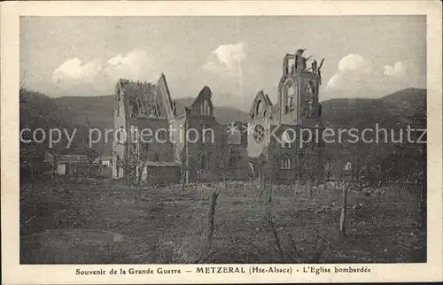 Metzeral Haut Rhin Eglise bombardee Grande Guerre Truemmer 1. Weltkrieg Kat. Metzeral