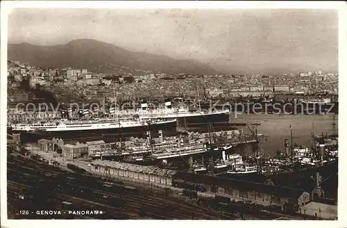 Genova Genua Liguria Hafen Ozeandampfer  Kat. Genova