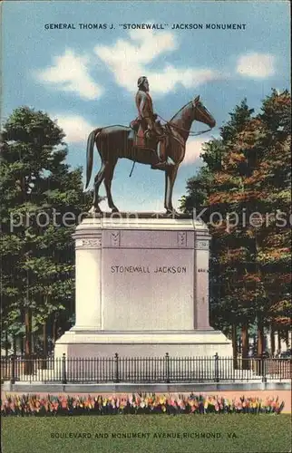 Richmond Virginia General Thomas Stonewall Jackson Monument Kat. Richmond