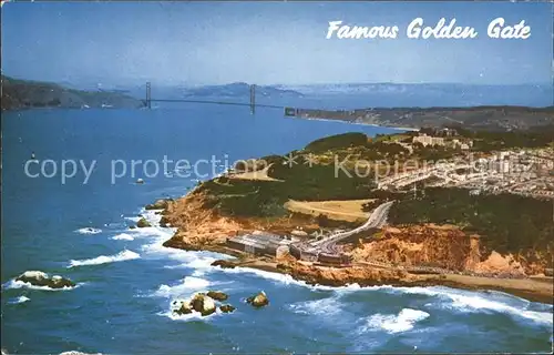 San Francisco California Veterans Adm Hospital Seal Rocks Golden Gate Bridge aerial view Kat. San Francisco