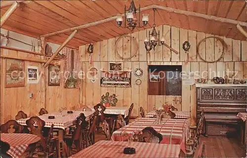 New Glarus Glarner Stube Tavern Dining Room Swiss Mountain Cabin Kat. New Glarus