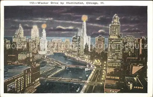 Chicago Illinois Wacker Drive by Illumination Kat. Chicago