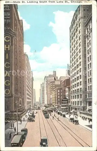 Chicago Illinois State Street view from Lake Street Kat. Chicago