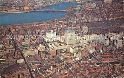 Boston Massachusetts Skyscraper Harvard Bridge Charles River Cambridge aerial view Kat. Boston