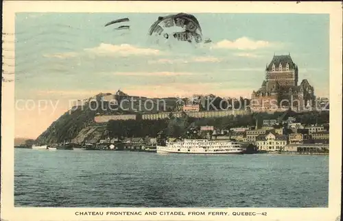 Quebec Chateau Frontenac and Citadel from Ferry Kat. Quebec