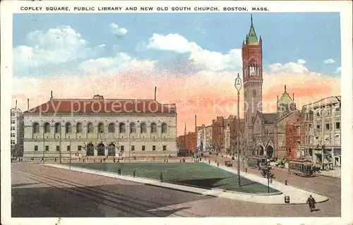 Boston Massachusetts Copley Squre Public Library Church Kat. Boston