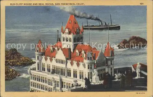 San Francisco California Old Cliff House Seal Rocks Steamer Kat. San Francisco