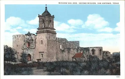 San Antonio Texas Mission San Jose 18th Century Ruines Kat. San Antonio