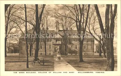 Williamsburg Virginia Wren Building College of William and Mary Historic Building Kat. Williamsburg