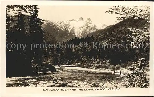 Vancouver British Columbia Capilano River and the Lions North Shore Mountains Kat. Vancouver