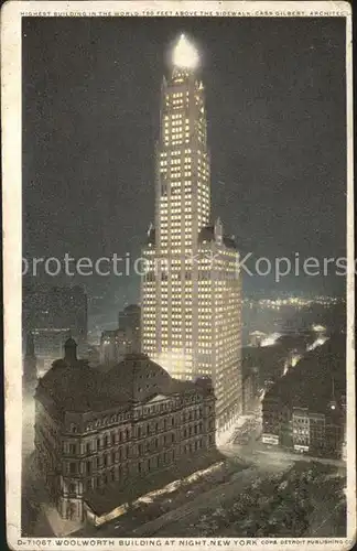 New York City Woolworth Building at night highest building in the world / New York /