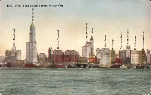 New York City Skyline Skyscraper view from Jersey City / New York /