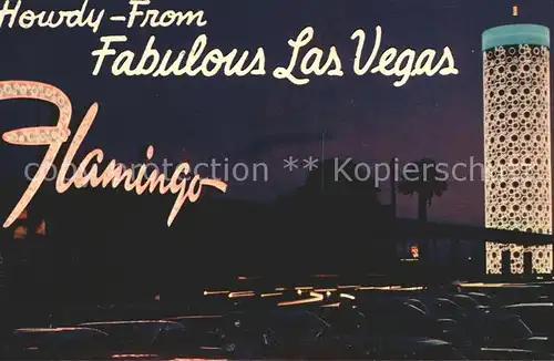 Las Vegas Nevada Hotel Flamingo at night Kat. Las Vegas