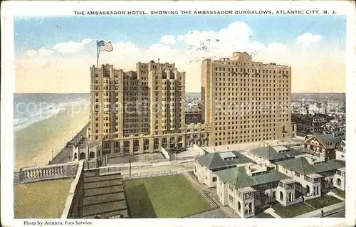Atlantic City New Jersey Ambassador Hotel Bungalows Beach Kat. Atlantic City