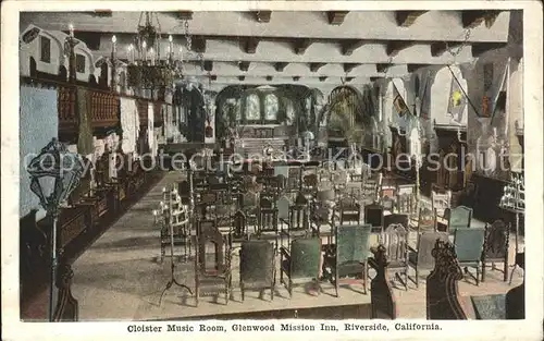 Riverside California Cloister Music Room Glenwood Mission Inn Kat. Riverside