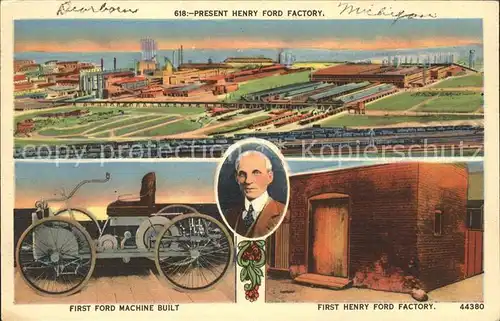 Detroit Michigan Henry Ford Factory First Ford Machine Built Portrait Automobile Kat. Detroit