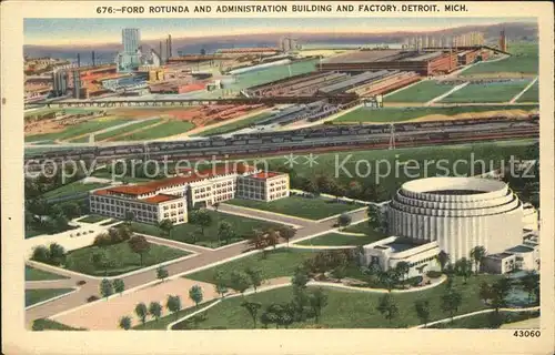 Detroit Michigan Fort Rotunda Administration Building Factory Automobile Kat. Detroit
