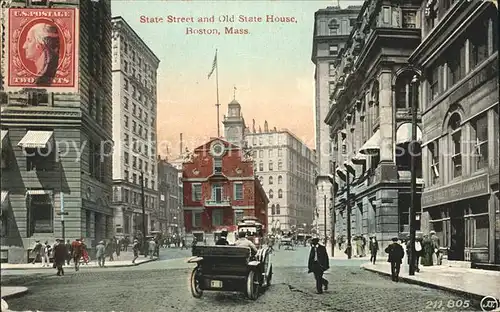 Boston Massachusetts State Street and Old State House Kat. Boston