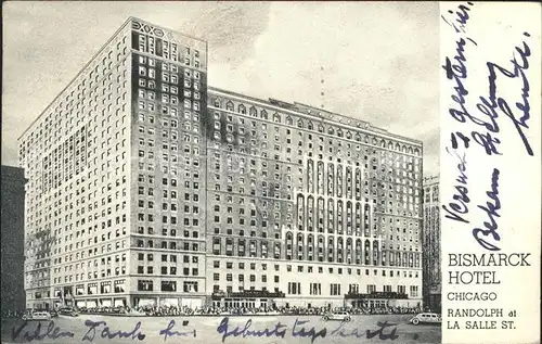 Chicago Illinois Bismarck Hotel Randolph at La Salle Street Kat. Chicago