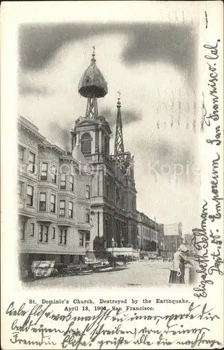 San Francisco California St Dominic s Church destroyed by the Earthquake in 1906 Kat. San Francisco