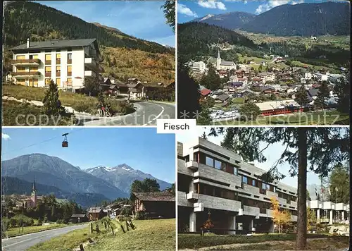 Fiesch Panorama mit Teilansichten Kat. Fiesch