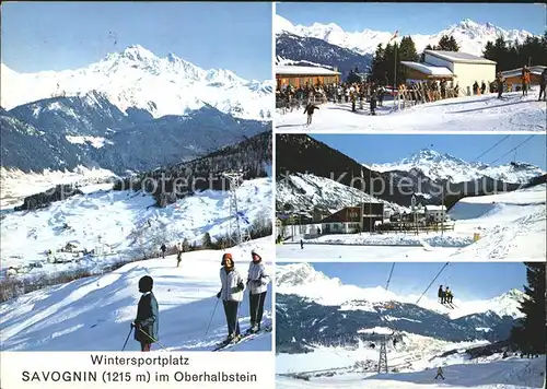 Savognin Skigelaende im Oberhalbstein Ski und Sessellift Panorama Kat. Savognin