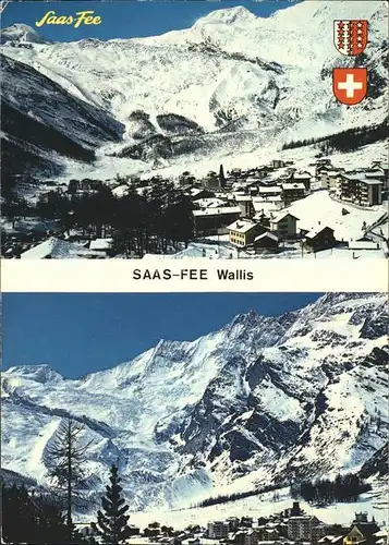 Saas Fee mit Allalinhorn Alphubel Taeschhorn Dom Kat. Saas Fee