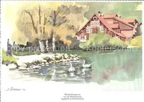 Werdenberg Werdenbergersee Aquarell Kat. Werdenberg