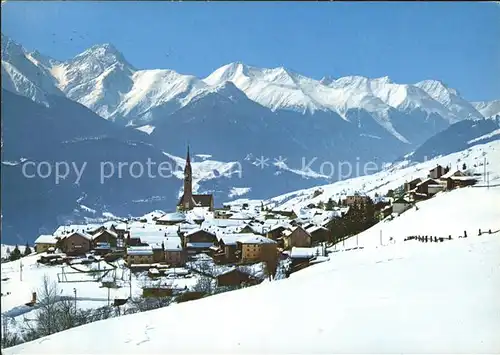 Sent Ortsblick mit Alpenpanorama Kat. Sent