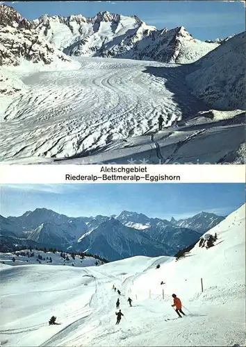 Aletschgletscher mit Riederalp Bettmeralp Eggishorn Kat. Aletsch Grosser