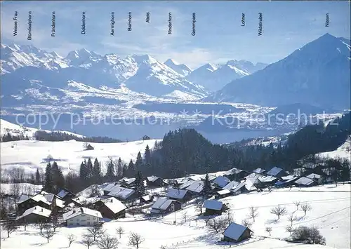 Schwanden BE am Thunersee mit Alpenpanorama Kat. Schwanden BE