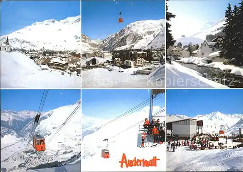 Andermatt mit Gotthard Luftseilbahn Gemsstock Kat. Andermatt