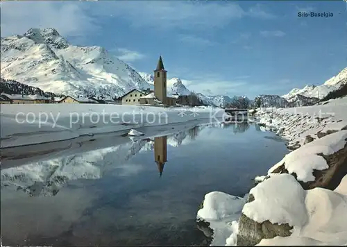 Sils Baselgia Kirche Panorama Kat. Sils Baselgia