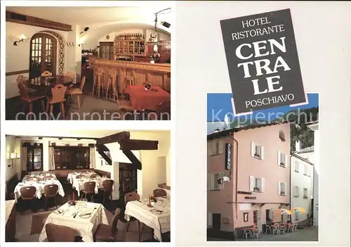 Poschiavo Hotel Ristorante Centrale Bar Gastraum Kat. Poschiavo