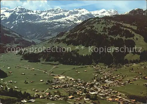 Lenk Simmental mit Gletscherhorn Totalansicht Kat. Lenk Simmental