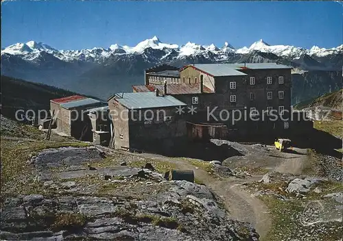 Gemmipass Wallis Hotel Wildstrubel mit Mischabel Weisshorn Matterhorn Kat. Gemmipass