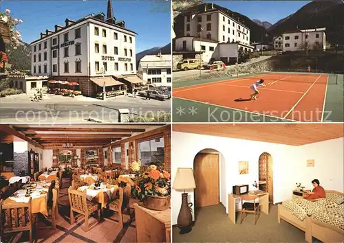 Sta Maria Muestair Hotel Stelvio Gastraum Zimmer Tennisplatz Kat. Sta Maria Muestair
