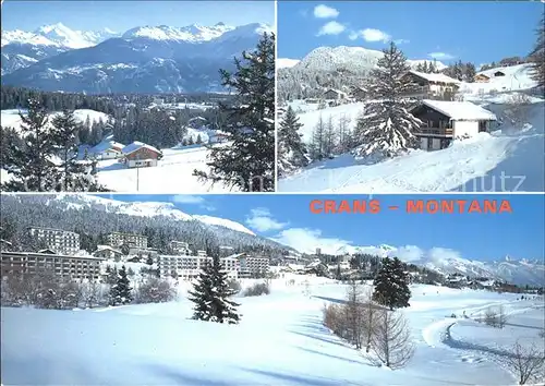 Crans Montana Panorama La station en hiver Kat. Crans Montana